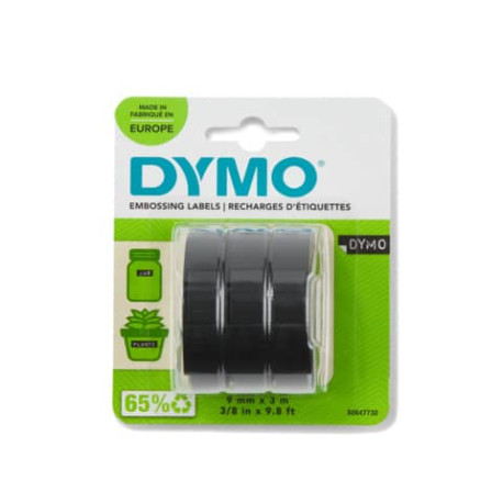 Nastri a rilievo per etichettatrici Dymo vinile 9 mm x 3 m nero blister da 3 - S0847730