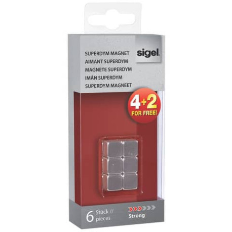 Magneti Sigel SuperDym C5 cubo strong argento conf. da 4+2 - GL192