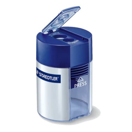 Temperamatite con contenitore Staedtler Noris a 2 fori 512 001 grigio-blu 512 001