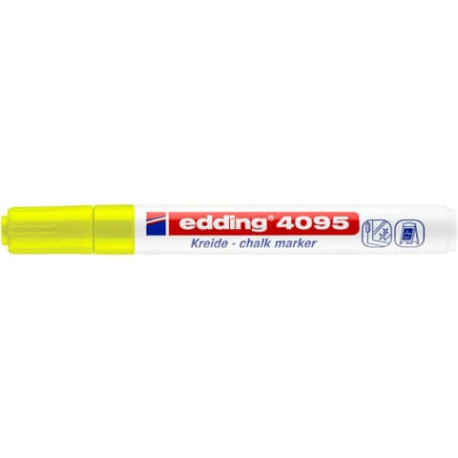 Marcatore a gesso liquido edding 4095 punta conica 2-3 mm giallo fluorescente 4-4095065