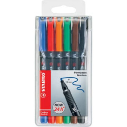 Penne Stabilo OHPen universal Medio (M) 1 mm assortiti astuccio da 6 - 843/6