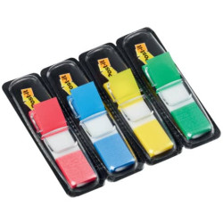 Segnapagina removibili Post-it® Index Mini con dispenser blu, giallo, verde, rosso  4 confezioni da 