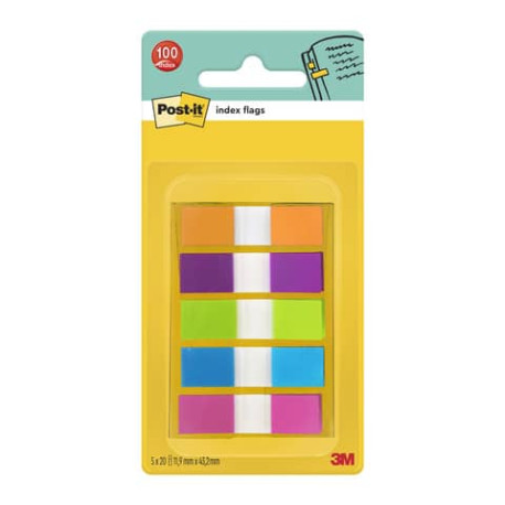 Segnapagina remov. Post-it® Index Mini + dispenser colori assortiti 5 blocchetti da 20 - 683-5CB2-EU