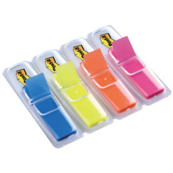 Segnapagina removibili Post-it® Index Mini con dispenser fluo assortiti 4 confezioni da 35 - 683-HF4