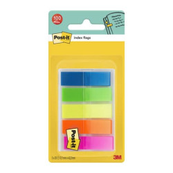 Segnapagina removibili Post-it® Index Mini full color con dispenser fluo assortiti  Confezione da 10