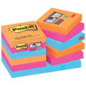 Foglietti riposizionabili Post-it® Super Sticky 47,6x47,6 mm Bangkok conf. 12 blocc. da 90 ff - 622-