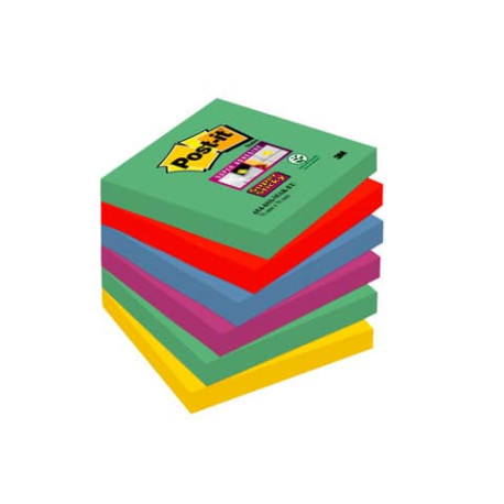 Foglietti riposizionabili Post-it® Super Sticky 76x76 mm Marrakesh conf. 6 blocc. da 90 ff - 654-6SS