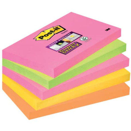 Foglietti riposizionabili Post-it® Super Sticky Cape Town assortiti conf. 6 blocchetti da 90 ff - 65