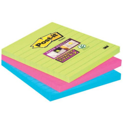 Foglietti Post-it® Super Sticky Note a righe assortiti conf. 3 blocchetti da 70 ff - 675-3SSMX EU