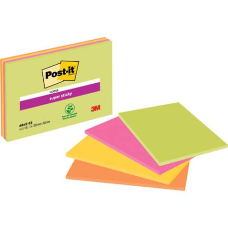 Foglietti riposizionabili Post-it® Super Sticky Meeting Notes Large assortiti conf. 4 blocchetti da 