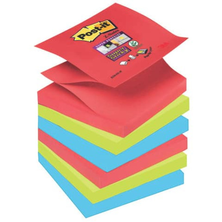 Foglietti riposiz. Post-it® Ricarica Z-Notes Super Sticky assort. Bora Bora 6 bloc. da 90 ff - R330-