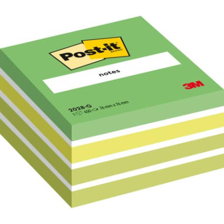 Foglietti riposizionabili Post-it® Notes Cubo 76x76 mm verde pastello 2028-G