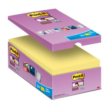 Foglietti Post-it® Notes Giallo Canary™ cf. 14 blocchetti + 2 gratis da 90 ff - 655-P16SSCY-EU