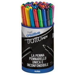 Penne a punta sintetica TRATTO Pen Metal 2 mm assortiti barattolo da 50 - 807100