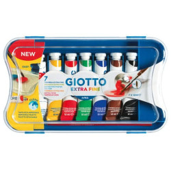 Tempere GIOTTO Extra 12 ml assortiti  scatola 7 tubetti + 1 pennello - 303100