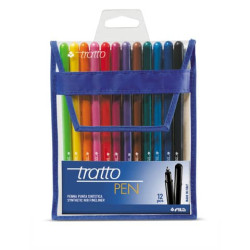 Penna a punta sintetica TRATTO Pen 2 mm assortiti astuccio appendibile da 12 - 807700