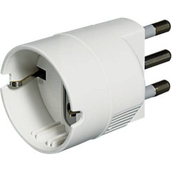 Adattatore bticino con spina 2P+T 16A e presa tedesca, 1500W bianco S3624DBOX