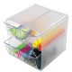 Cubo organizer deflecto® in polistirene con 4 cassetti trasparente 350301