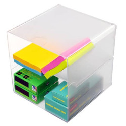 Cubo organizer deflecto® in polistirene trasparente 350701