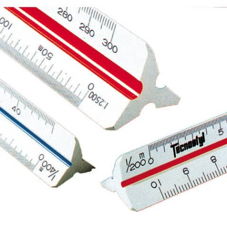 Scalimetro triangolare professionale da 30 cm TECNOSTYL in ABS a 6 scale da  1:20 a 1:125 - 91/B - Lineacontabile