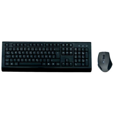 Set tastiera e mouse wireless Media Range con tasti ultraflat QWERTZ, nero MROS104