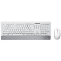 Set tastiera e mouse wireless Media Range serie highline QWERTZ, bianco/argento - MROS106