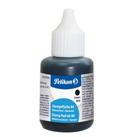 Inchiostro per timbri idrorepellente Pelikan tipo 84 flacone 30 ml nero 351460