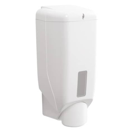 Distributore di sapone liquido a rabbocco diretto in ABS 11,4x10,2x25 cm QTS capacità 1200 ml bianco