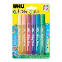 Colla glitter Uhu Glue Shiny 10 ml  Conf. 6 pezzi - D1641