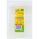 Stoviglie monouso biodegradabili Dopla Green forchette PLA Compact PLA acido polilattico bianco  con