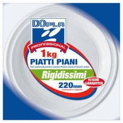 Stoviglie monouso Dopla Professional piatti piani RGM Ø 220 polistirene bianco  conf.65 - 1001