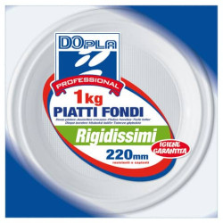 Stoviglie monouso Dopla Professional piatti fondi RGM Ø 220 polistirene bianco  conf.65 - 1002