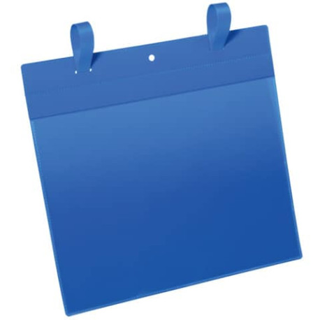 Tasche per identificazione Durable con fascette di aggancio blu f.to esterno mm 311x448- inserto A4 