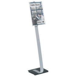 Espositore da terra DURABLE CRYSTAL SIGN STAND A3 argento metallizzato - 481923