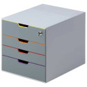 Cassettiera DURABLE VARICOLOR® SAFE 4 cassetti 32x38,5x32 cm pofili assortiti 760627