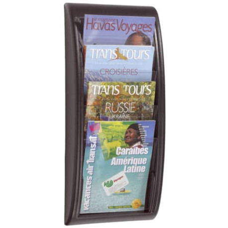 Espositore da muro Paperflow Quick Fit A4 componibile 4 tasche nero K540611