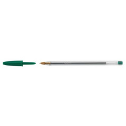 Penna a sfera BIC Cristal M 1 mm verde  Conf. 50 pezzi - 8373629