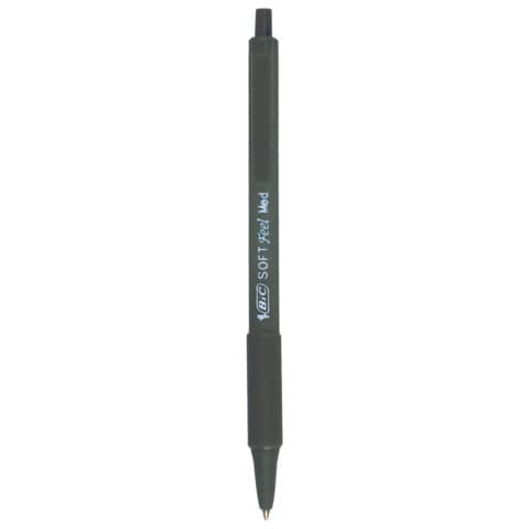 Penna a sfera a scatto BIC SoftFeel Clic Grip M 1 mm nero Conf. 12 pezzi -  837397 - Lineacontabile