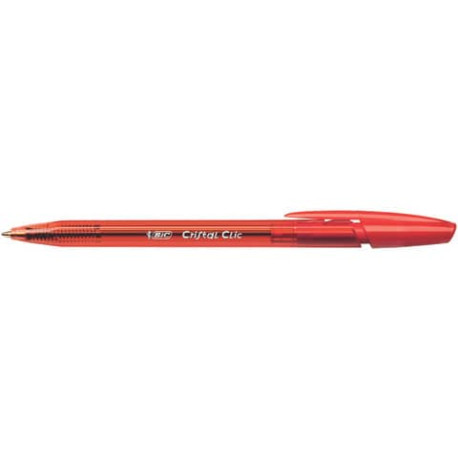 Penna a sfera a scatto BIC Cristal Clic M 1 mm rosso 8507341