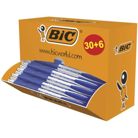 Penne a sfera a scatto BIC Atlantis Classic NF M 1 m blu value pack 30+6 - 920286