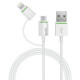 Cavo da USB a micro USB reversibile da 1m Leitz con adattatore Lightning bianco 63080001