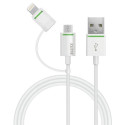 Cavo da USB a micro USB reversibile da 1m Leitz con adattatore Lightning bianco 63080001