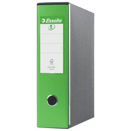 Registratori con custodia Esselte G53 EUROFILE commerciale D8 cartone rivestito in PP verde vivida -