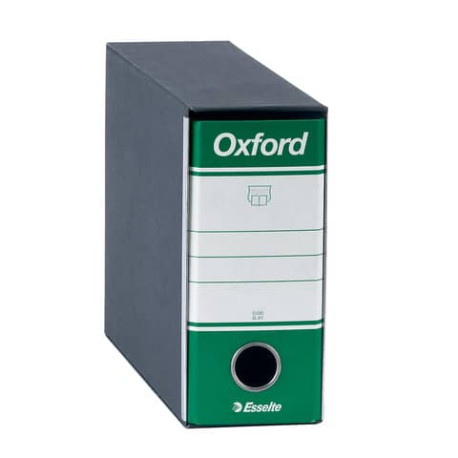 Registratore con custodia Esselte G81 OXFORD memorandum D8 cartone rivestito in carta goffrata verde