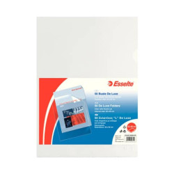 Buste a L non perforate Esselte DE LUXE PP lucido trasparente 22x30 cm conf.50 - 395084100