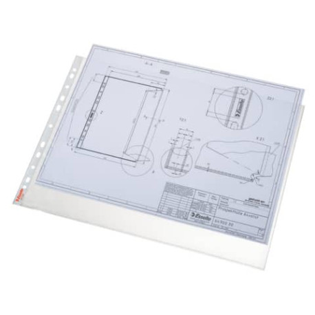 Buste a perforazione universale Esselte DELUXE goffrate antiriflesso trasparente 42x30 cm  conf.50 -