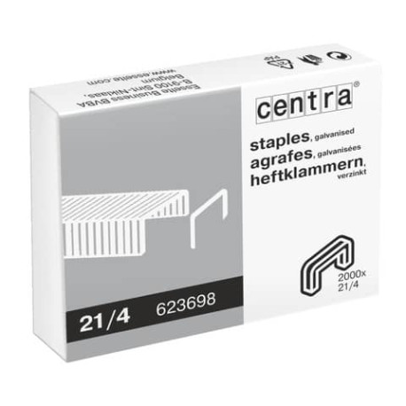 Punti per cucitrici CENTRA 21/4 mm passo 6 conf. da 2000 - 623698