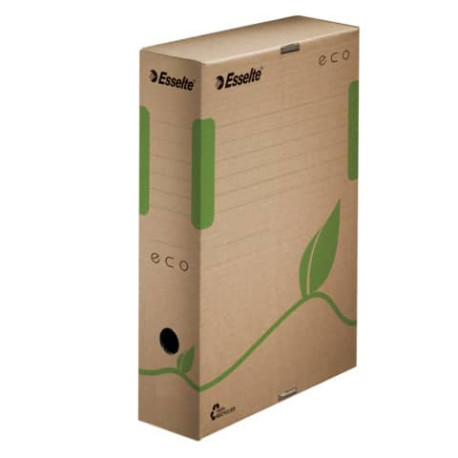 Scatola archivio Esselte ECOBOX dorso 8 cm avana/verde 8x23,3x32,7 cm 623916