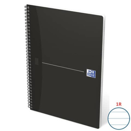 Quaderno spiralato OXFORD Office Essentials Maxi A4 nero rigato 7 mm 100102931