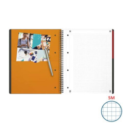 Quaderno spiralato OXFORD International Activebook Maxi A4+ grigio/arancio quadretti 5 mm - 10010432